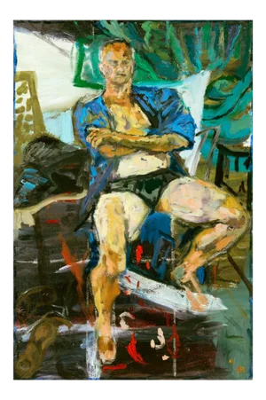John With Red Paint by Regina Gately