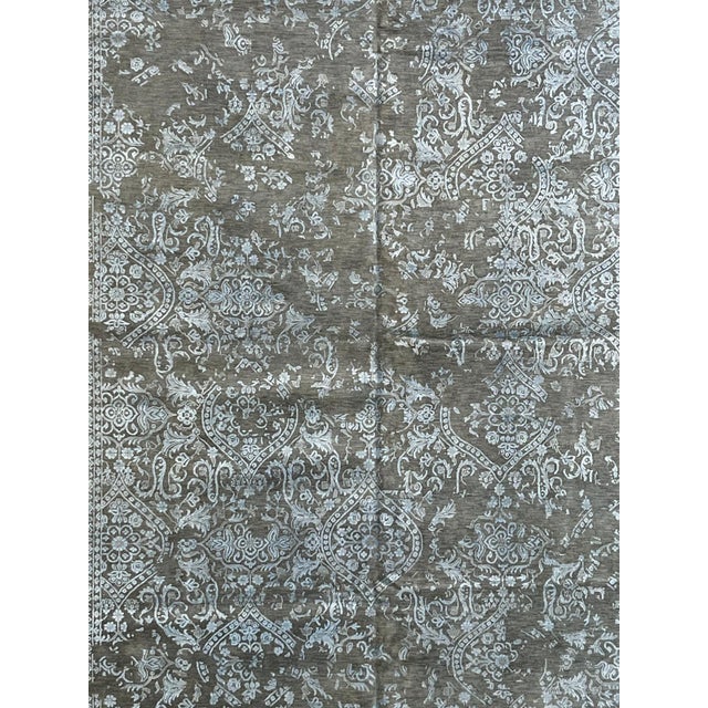 Silk and wool pile genuine hand made very fine Modern Stylre rug-