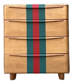 Vintage Boho Heywood Wakefield Racing Stripe Chest of Drawers