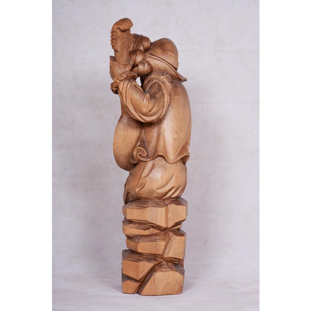 Neo-Rococo Statuette of Lutenist in Pear Wood and Lacquer, France, 1840s For Sale - Image 4 of 18