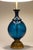Marbo Lamp Company Xlarge Marbro Thick Blown Murano Italy Ultramarine Art Glass Brass Table Lamp 1960's Blenko For Sale - Image 4 of 12