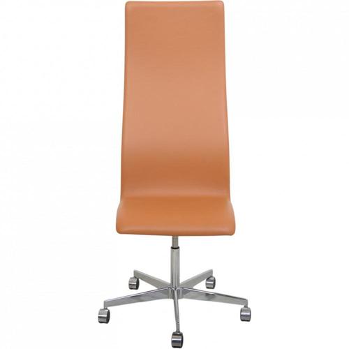 Tall Oxford Office Chair in Cognac Nevada Leather by Arne Jacobsen, 2010s For Sale - Image 12 of 12