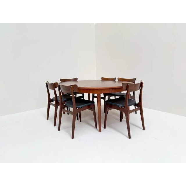 Mid-Century Chairs and Extendable Dining Table in Rosewood by Schiønning & Elgaard for Randers Møbelfabrik, Denmark, 1960s, Set of 7 For Sale - Image 6 of 18