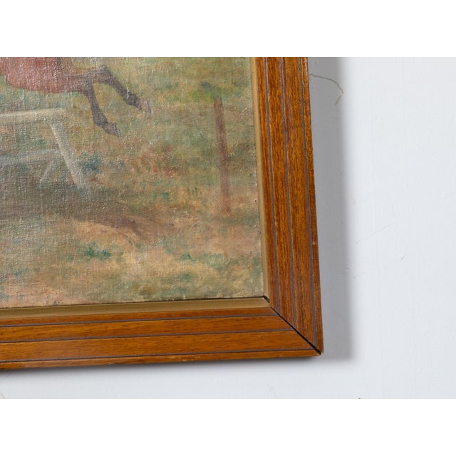 Oil on Canvas Framed Painting Depicting a Horse Race by Lewis John Shonborn For Sale - Image 4 of 9