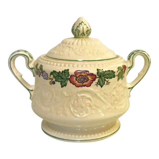 Vintage Wedgewood Patrician Tapestry Collection Sugar Bowl With Lid For Sale