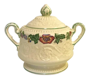 Vintage Wedgewood Patrician Tapestry Collection Sugar Bowl With Lid