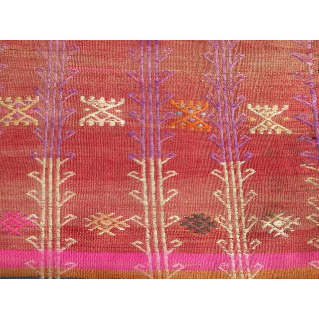 Textile Mid 20th Century Vintage Turkish Handmade Kilim Area Rug For Sale - Image 7 of 11