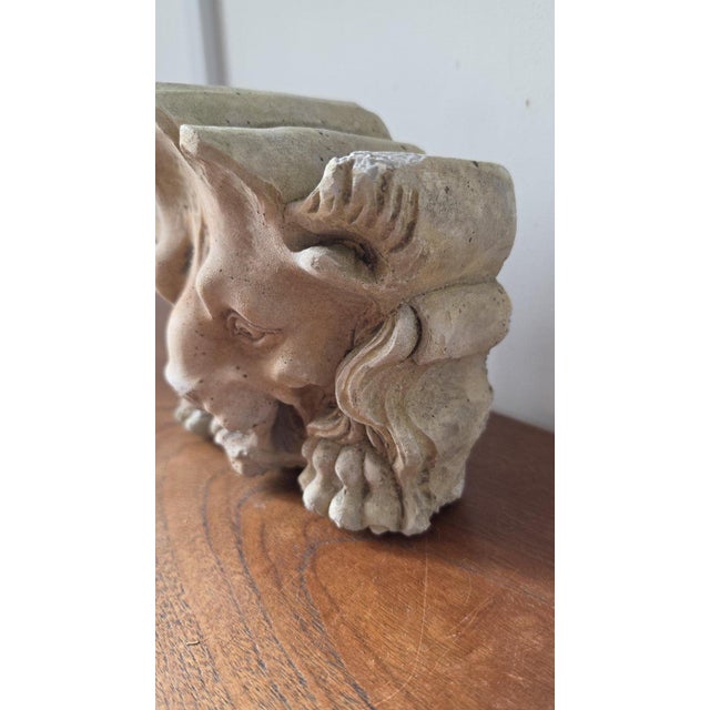 1700s French Gothic Stone Gargoyle Lion Head, Antique Church Architectural Fragment, Medieval Grotesque Sculpture Wall Decor For Sale - Image 9 of 10