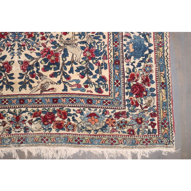Late 19th Century Zabihi Collection Botanical Animal Persian Tehran Rug - 4'8" x 7'4" For Sale - Image 11 of 12