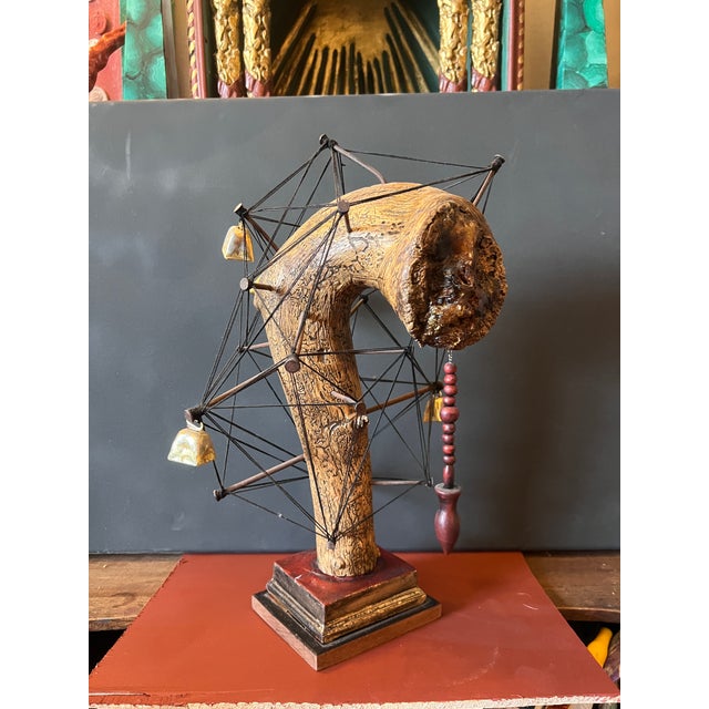 Vintage Rare Handmade Esoteric Divination Statue With Question and Answer Pendulum. For Sale - Image 10 of 10