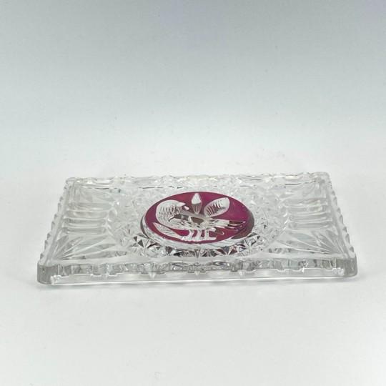 Hofbauer “Byrdes” Ruby Crystal 7-Inch Rectangular Lidded Jewel Box/Trinket Box (Vintage 1970’s-1990’s, Original Foil Label) For Sale - Image 12 of 16