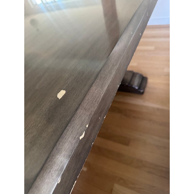 Chaddock Trestle Dining Table With Leaves For Sale - Image 9 of 11