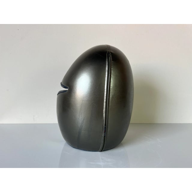 Silver 80's Postmodern Italian Leather Sculpture For Sale - Image 8 of 11
