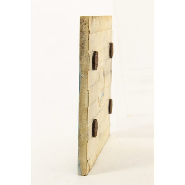 Ceramic 1901-02 English Art Nouveau Ceramic Majolica Glazed Tile Floral, Lilies For Sale - Image 7 of 12