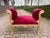 French 1970s French Louis XVI Red Velvet Beech Bench – 1 Piece For Sale - Image 3 of 8
