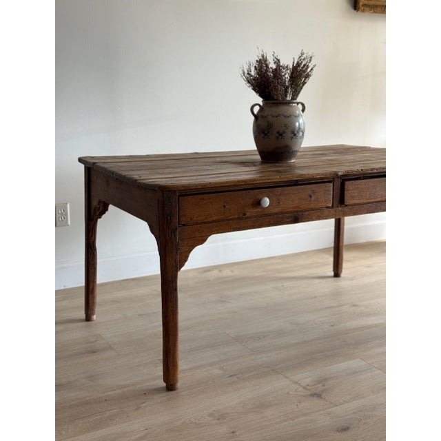 19th Century 19th Century English Victorian Pine Farm Table For Sale - Image 5 of 9