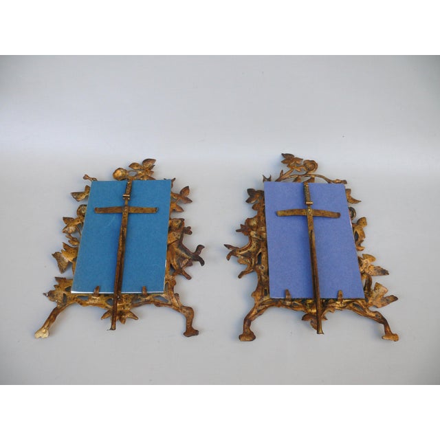 Biedermeier Picture Frames Amor in Bronze, Set of 2 For Sale - Image 4 of 18