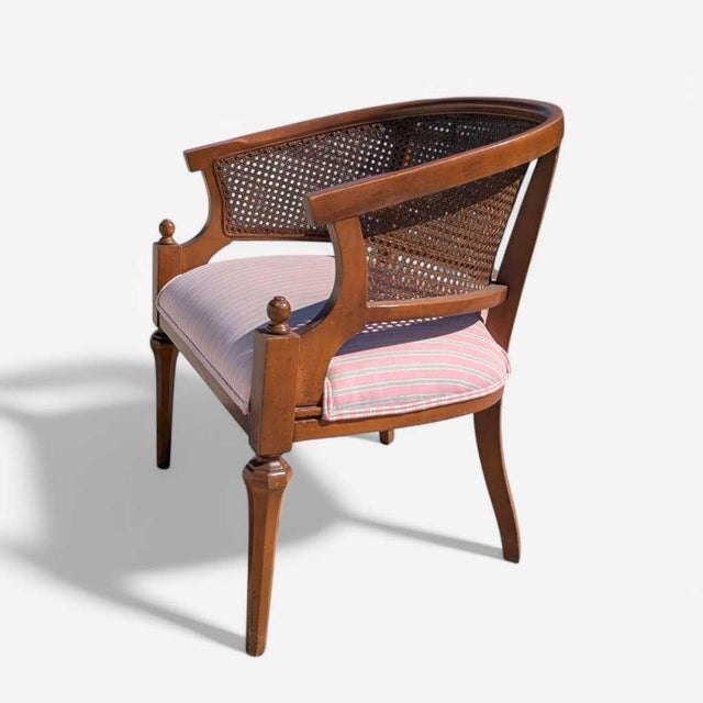 Regency Revival Cane Barrel-Back Armchair, 1970s For Sale - Image 9 of 18