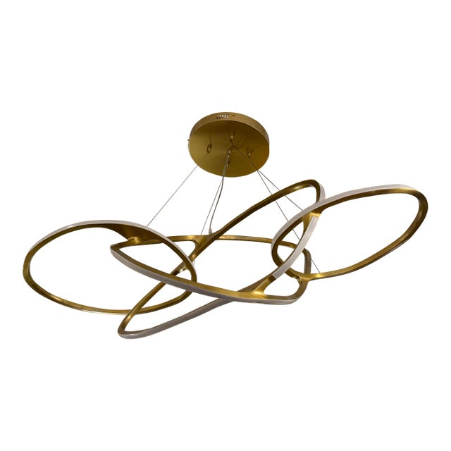 Michael Oren Designs Orbit Burnished Brass Chandelier For Sale