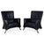 Modern 322 Leather Armchair Set in Blue with Ottoman by Rolf Benz, Set of 2 For Sale - Image 3 of 18