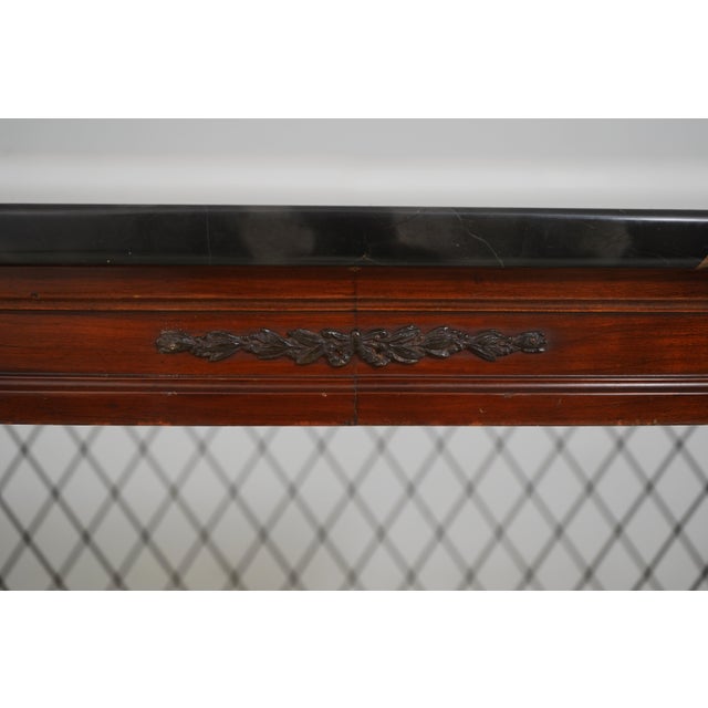 Vintage Marble Top Regency Style Cherry Petticoat Console Table For Sale - Image 14 of 15