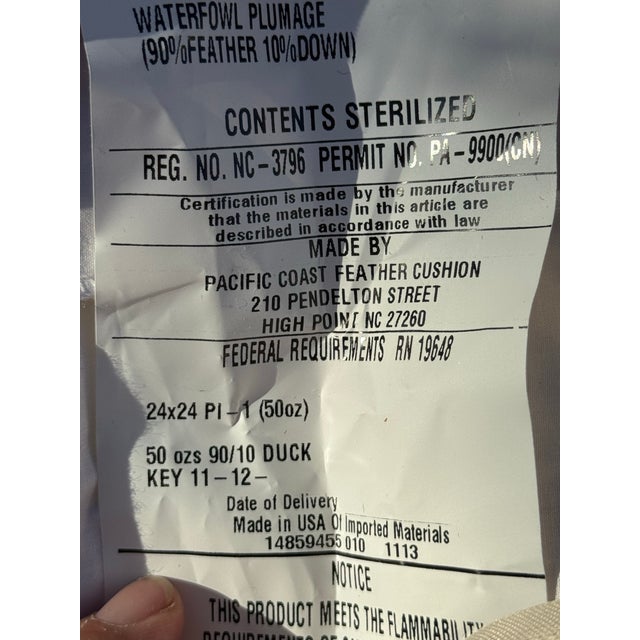 Set of Two Woven Textural Rich Pink Pillows/ Kathryn Ireland “Moroccan Weave” Woven Textile With Down/ Feather Fill For Sale - Image 11 of 11