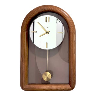 Classic 1970s Elgin Pendulum Wall Clock With Quartz Movements, Made in Japan For Sale