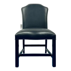 Maitland-Smith Transitional Black Leather Side Chair