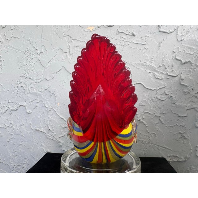 Glass Lenox Hand-Blown Multicolor Art Glass Rooster Figurine For Sale - Image 7 of 8