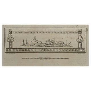 Ferdinando Campana, Ancient Roman Fresco from Herculaneum, Etching, 18th Century For Sale