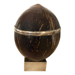 Antique English Silver Coconut Box
