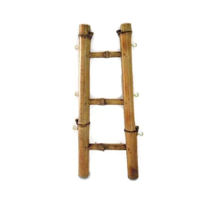 Vintage Boho Bamboo Ladder Jewelry Display For Sale - Image 4 of 10
