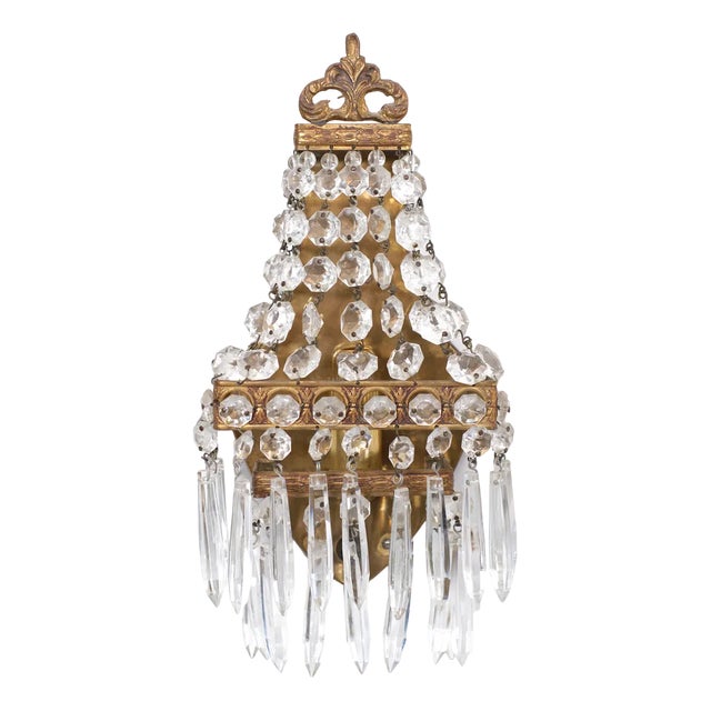 Chrystal Wall Lights, France, 1958, Set of 2 For Sale
