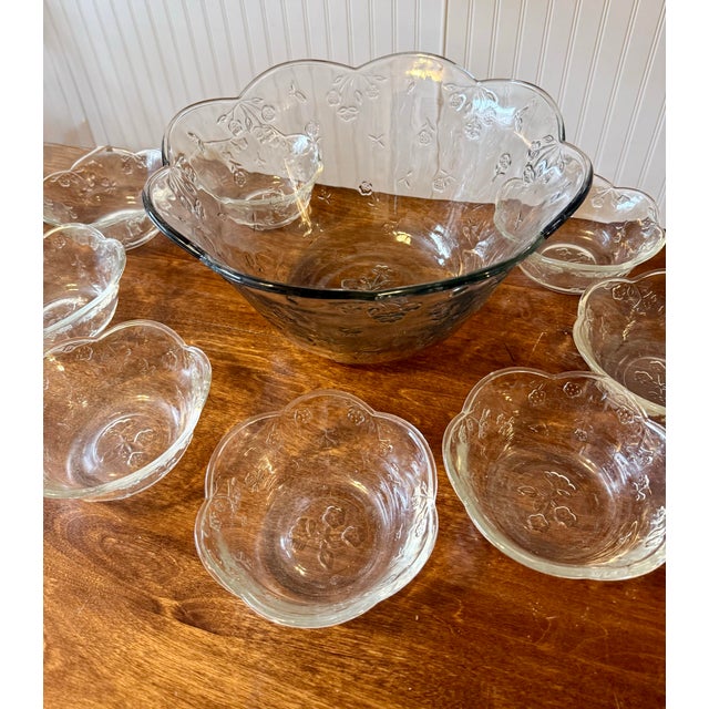 Anchor Hocking Savannah Salad Bowl and Set of Eight Serving Bowls For Sale - Image 4 of 12