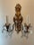 Pair Handmade Gilt Iron and Crystal Sconces Two Pairs Available For Sale - Image 9 of 12