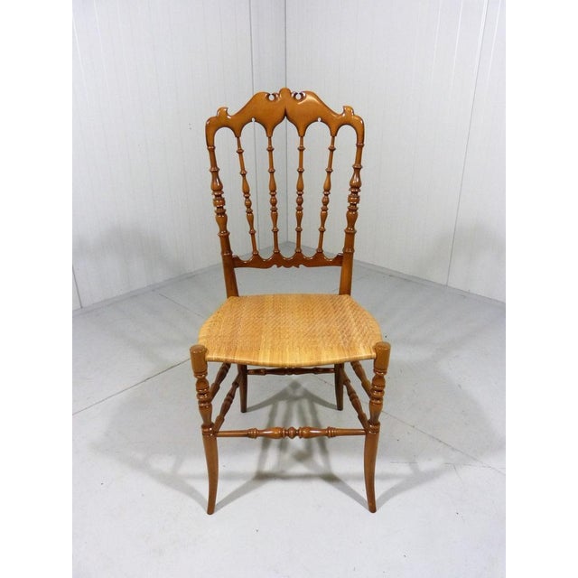 Brown Wooden Chiavari Chair with Caned Seat, 1960s For Sale - Image 8 of 12