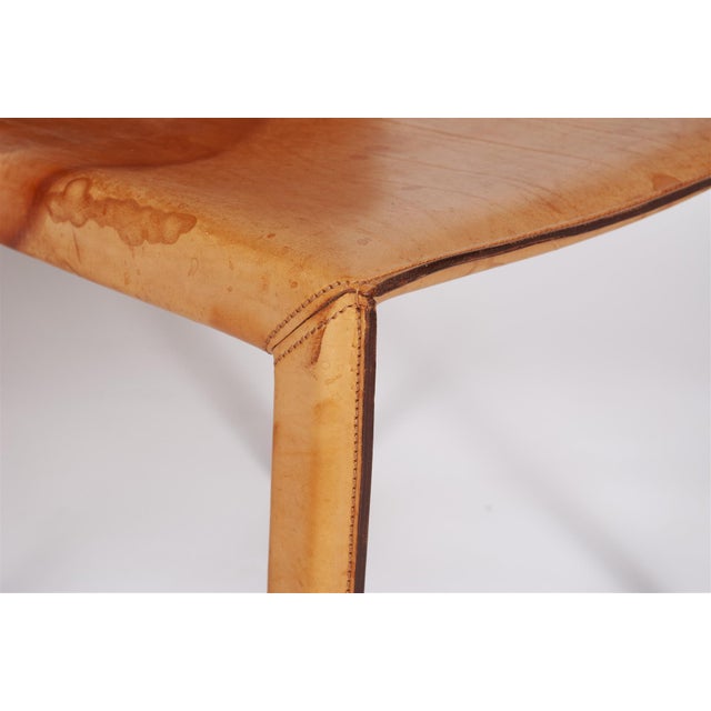 Metal Set of 6 Enrico Pellizzoni Leather Dining Chairs For Sale - Image 7 of 9