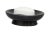 A Vinca Collection Jet Black Oval Soap Dish.