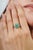 Green Vintage Style Emerald and Diamond Cluster Ring in Silver, Size 8.5 For Sale - Image 8 of 14