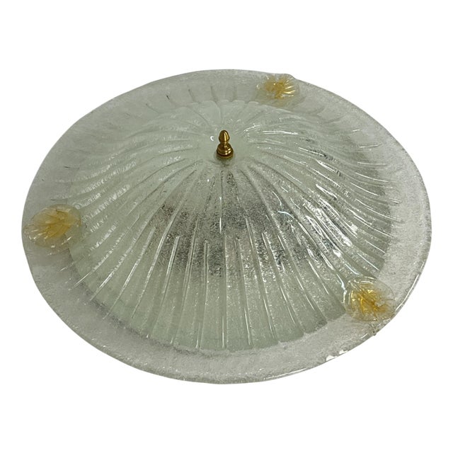 Large Venetian 3-Light Murano Glass Ceiling Light, 1980s For Sale