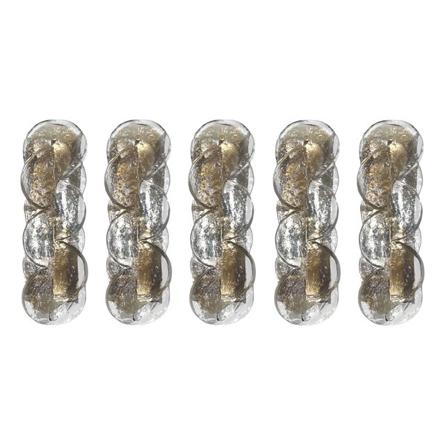 Mid-Century Modern Austrian Citrus Wall Sconces in Murano Glass by J. T. Kalmar for Kalmar, 1970s, Set of 5 For Sale