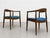 1960s Vintage Mid Century Modern Walnut Lounge Chairs – Hans Wegner Style – Pair of Refinished and Reupholstered Armchairs, C. 1960's For Sale - Image 5 of 14