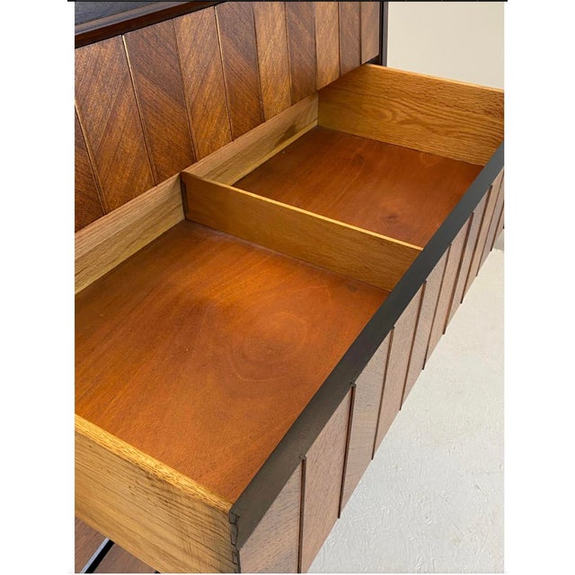 Wood 1950s Unagusta Tallboy in Black Walnut For Sale - Image 7 of 8