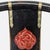 Chinese Folding Horseshoe Prayer Lounge Chair With Red and Gold Accents For Sale In San Francisco - Image 6 of 8