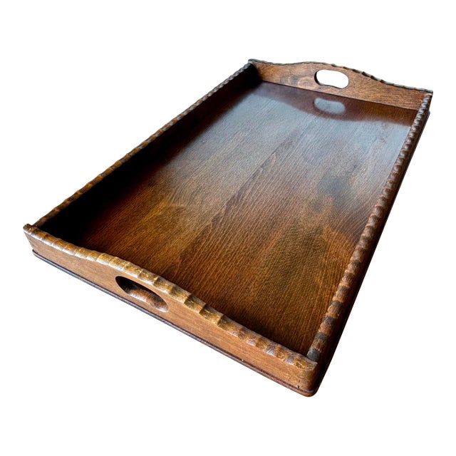 Edwardian English Wood Serving Tray For Sale