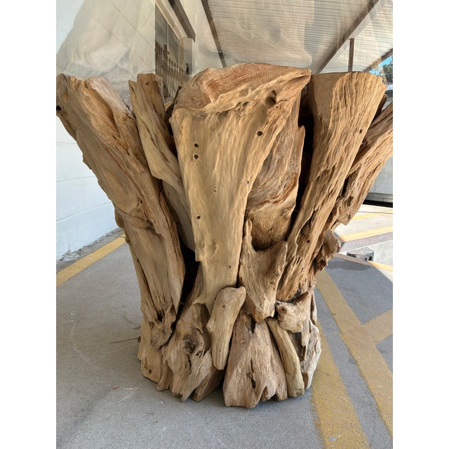 Wood Revelation Organic Modern Teak Ball Dining Table For Sale - Image 7 of 7