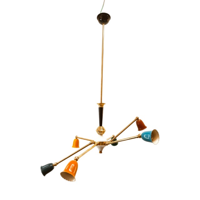 Mid-Century Sputnik 6-Light Ceiling Pendant For Sale