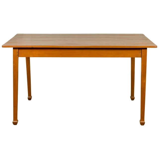 Vintage Chinese Dining Table with Simple Classical Design and Spade Feet For Sale - Image 12 of 12