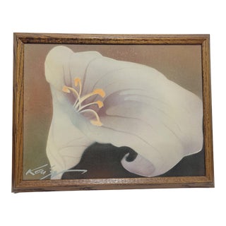 1980s Easter Lily Still Life Giclee Print, Framed For Sale
