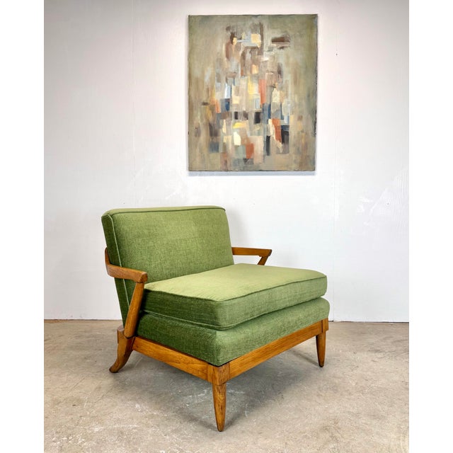 Mid-Century Modern Mid Century Modern Pecan Wood “Sophisticate” Lounge Chair by Tomlinson Restored For Sale - Image 3 of 12